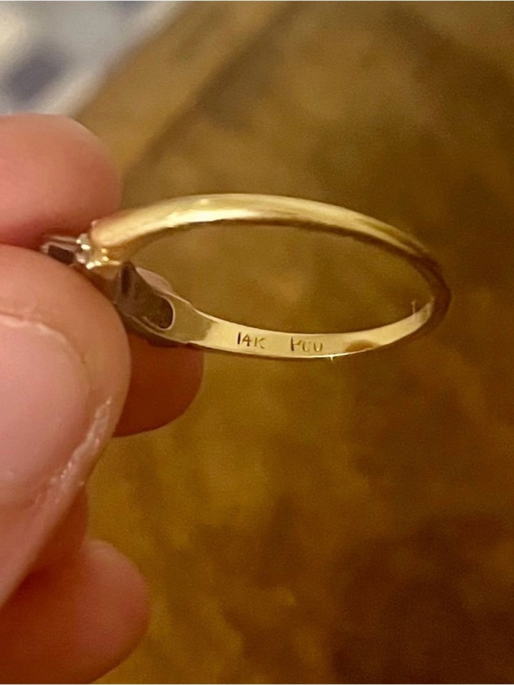 Antique 14kt Gold Mined Diamond Ring Size 7.5-8 - Picture 3 of 4